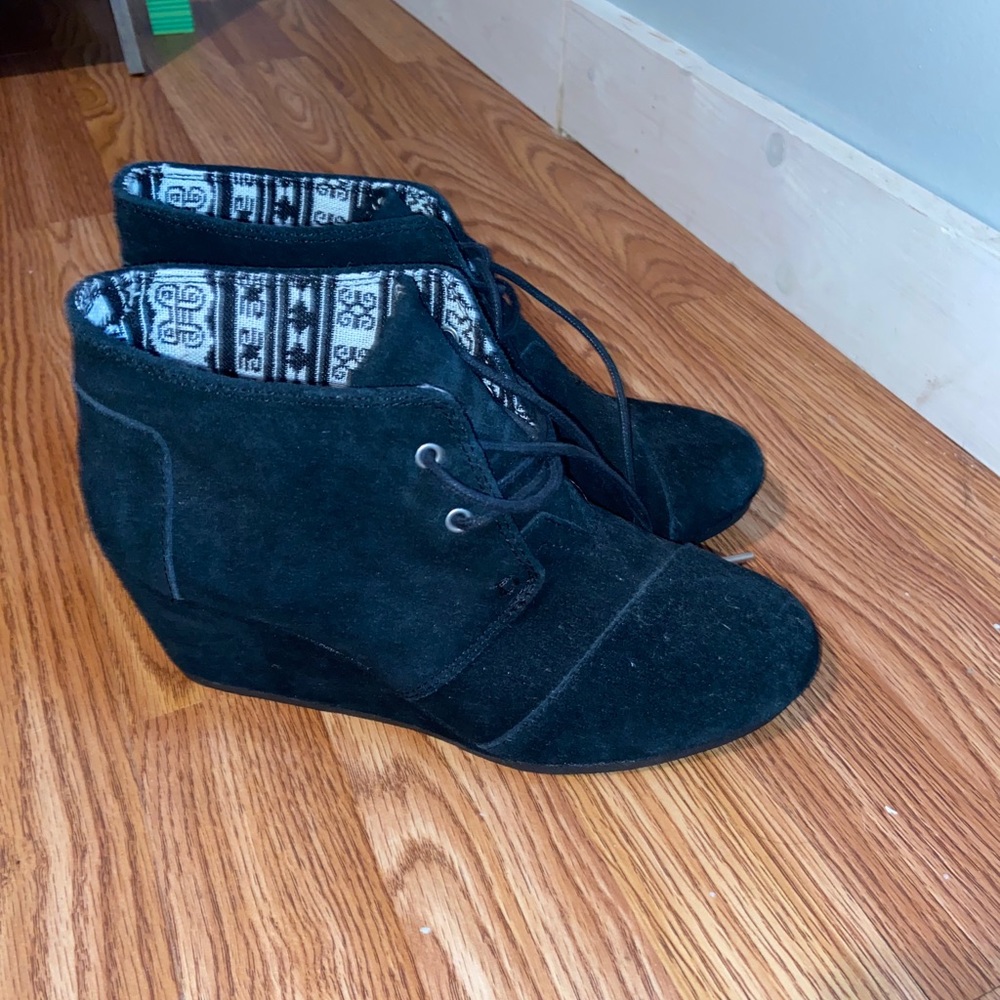 TOMS Suede Bootie Wedges
